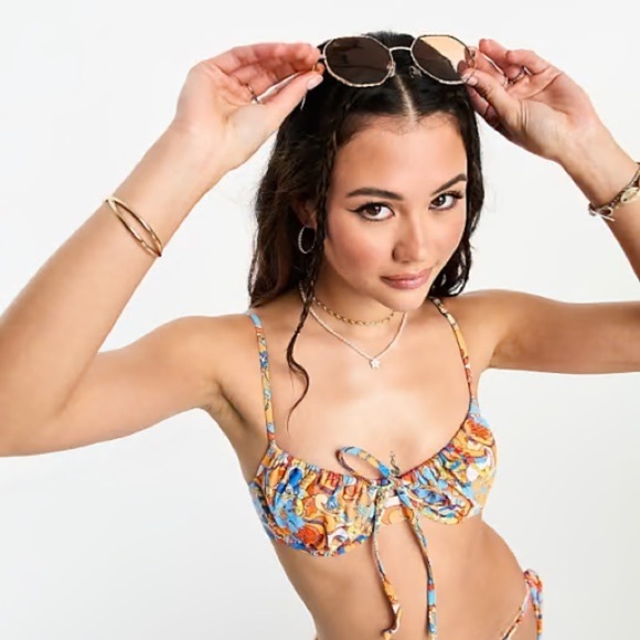 Kulani Kinis Minimal Bikini Drawstring Top RUCHED UNDERWIRE BRA BIKINI TOP ONLY - Picture 8 of 8